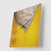 泡立て泡付きビールガラス スクエア壁時計 (傾斜)