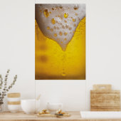 泡立て泡付きビールガラス ポスター (キッチン)