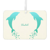 泡立て空気清浄機を備えたブルージャンピングイルカ カーエアーフレッシュナー (裏面)