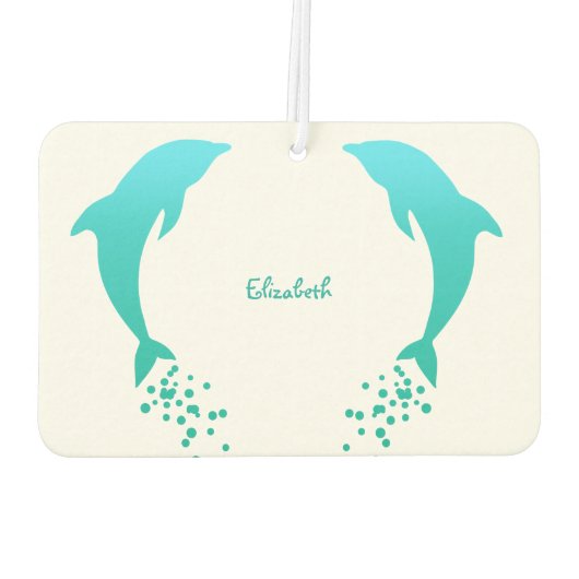 泡立て空気清浄機を備えたブルージャンピングイルカ カーエアーフレッシュナー (裏面)