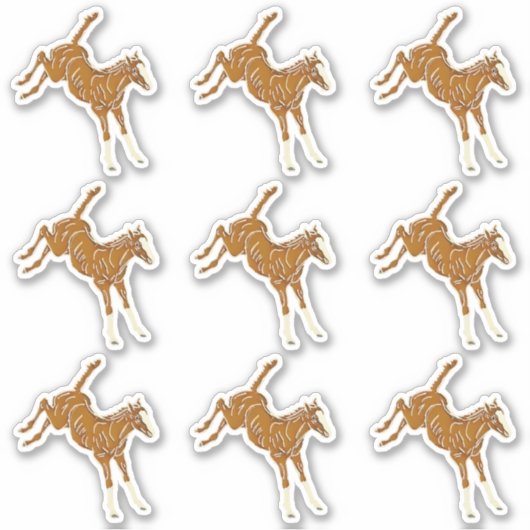 泡立て馬のフォール – 透明数々のカラー9x シール (正面)