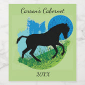 泡立て馬デザインワインラベル ワインラベル (シングルラベル)