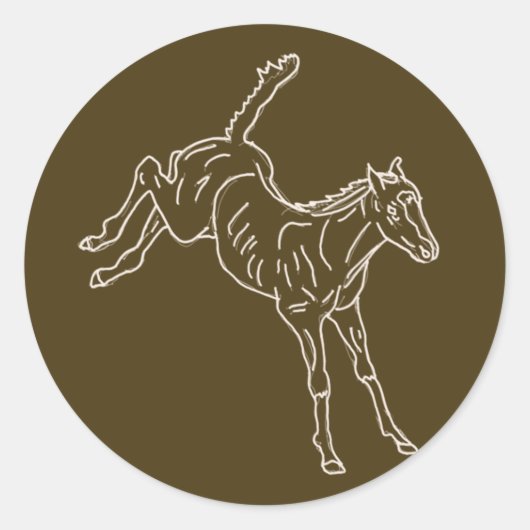 泡立て馬蹄 – 透明な線。 ラウンドシール (正面)