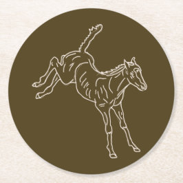 泡立て馬蹄 – 透明な線。 ラウンドペーパーコースター