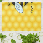 泡立て(昆虫)マルハナバチ及びハニカムアイコン キッチンタオル (折り畳み)