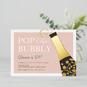 泡立ポップ・アートのち |誕生日パーティー 箔招待状 (立ち正面)