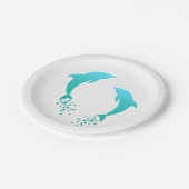 泡紙皿を持つターコイズの跳躍のイルカ ペーパープレート (アングル)