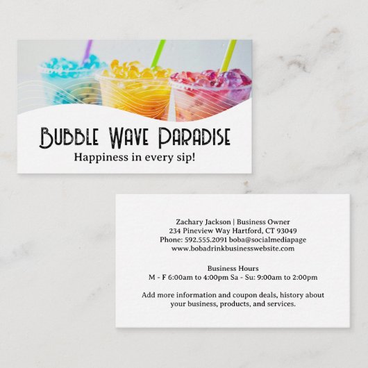 泡茶カラフル飲料 名刺 (正面/裏面)