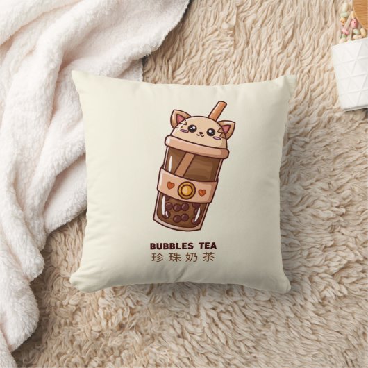 泡茶 – BOBA TEA クッション (ブランケット)