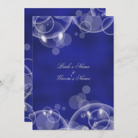 泡青い冬の結婚式の婚約#2 招待状 (正面/裏面)