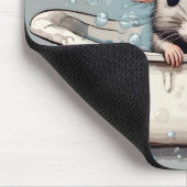 泡風呂に入ったマウス マウスパッド (コーナー)