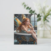 泡風呂に入った赤毛の妖精 ポストカード (スタンド正面)