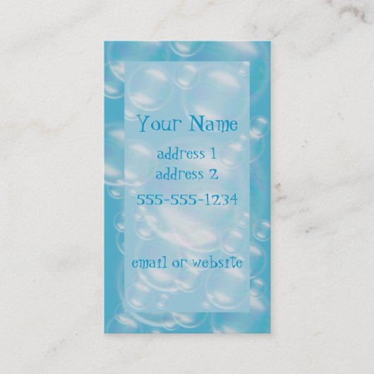 泡、泡およびより多くの泡 名刺 (正面)