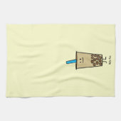 泡Bobaの真珠のミルクの茶タピオカの球 キッチンタオル (横)