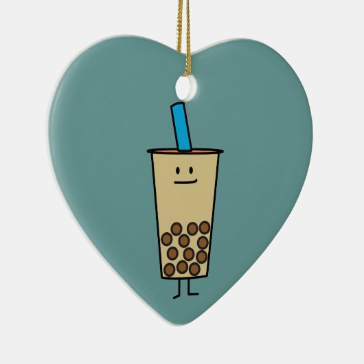 泡Bobaの真珠のミルクの茶タピオカの球 セラミックオーナメント (右)