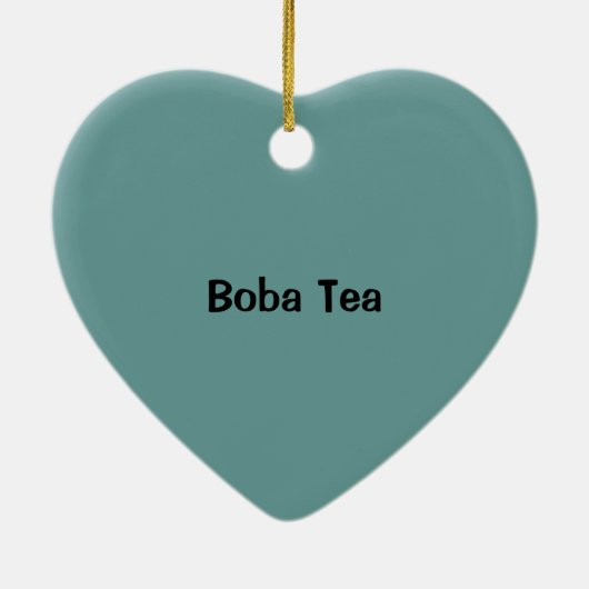 泡Bobaの真珠のミルクの茶タピオカの球 セラミックオーナメント (裏面)