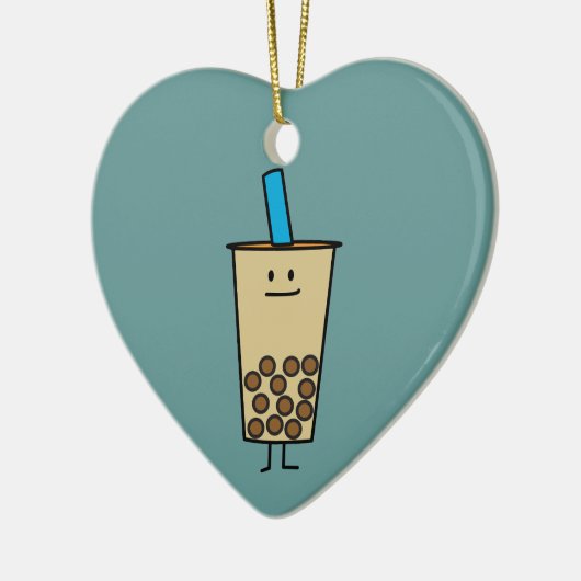 泡Bobaの真珠のミルクの茶タピオカの球 セラミックオーナメント (左)