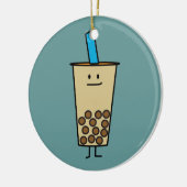 泡Bobaの真珠のミルクの茶タピオカの球 セラミックオーナメント (左)