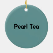 泡Bobaの真珠のミルクの茶タピオカの球 セラミックオーナメント (裏面)