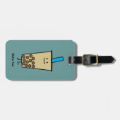 泡Bobaの真珠のミルクの茶タピオカの球 ラゲッジタグ (正面横)