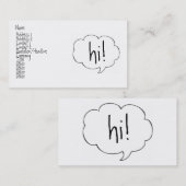 泡HI! プロフィールカード 名刺 (正面/裏面)