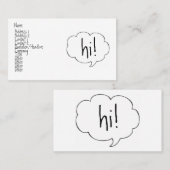 泡HI! プロフィールカード 名刺 (正面/裏面)