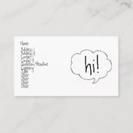 泡HI! プロフィールカード 名刺