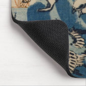 波および鳥、c.1825 (色のwoodblockのプリント) マウスパッド (コーナー)
