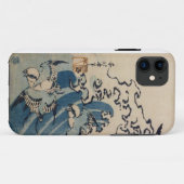 波および鳥、c.1825 (色のwoodblockのプリント) Case-Mate iPhoneケース (裏面(横))