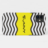 波かわいらしの白黒+あなたの背後。&文字 Case-Mate iPhoneケース (裏面(横))
