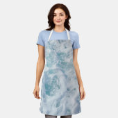 波かわいらし泡 エプロン (着用した状態)