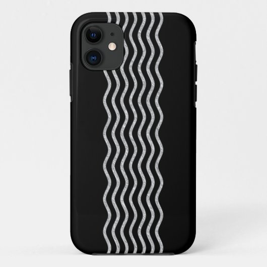 波かわいらし銀+バックグラー、文字とアイディア Case-Mate iPhoneケース (裏面)