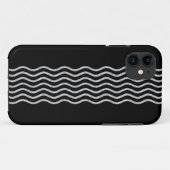 波かわいらし銀+バックグラー、文字とアイディア Case-Mate iPhoneケース (裏面(横))