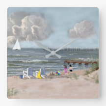 波があなたの足を打つようにしなさい1...正方形の壁時計