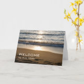波がビーチの従業員ウェルカムカード カード (黄色い花)