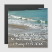 波がビーチターコイズにラッピング日付を保存 (正面/裏面)