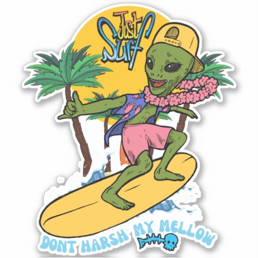 波が乗るだけ、私のまろやかな波は耐えられない シール (正面)