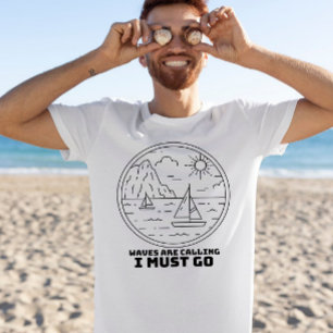 波が呼んでいる私は夏のグラフィックに行く必要があミニマルる Tシャツ