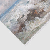 波が岩に衝突し、デコページ 薄葉紙 (詳細)