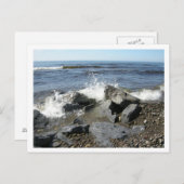 波が岸に押し寄せる ポストカード (正面/裏面)