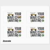 波が待っている 長方形シール (シート)