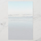 波が打ち寄せるモノグラム入りの罫線紙 便箋 (裏面)