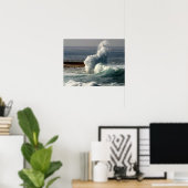 波が桟橋に衝突 ポスター (ホームオフィス)