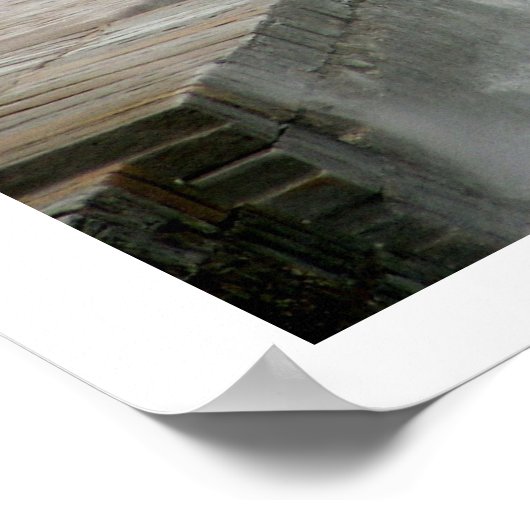 波が桟橋に衝突 ポスター (角)