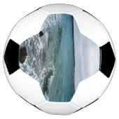 波が海に サッカーボール (回転)