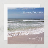波が砂浜に打ち寄せる 招待状 (正面/裏面)
