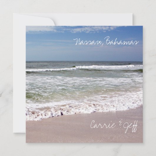 波が砂浜に打ち寄せる 招待状 (正面)