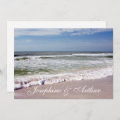 波が砂浜に打ち寄せる 招待状 (正面/裏面)