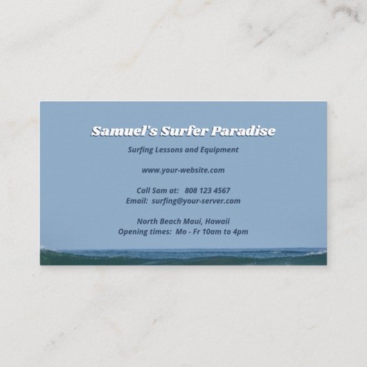 波が立つ 名刺 (裏面)