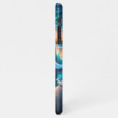 波が都市のライトをクラッシュする夜のボストン iPhoneケース (左側)